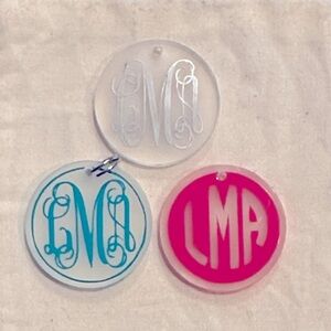 Monogrammed Acrylic Charms
